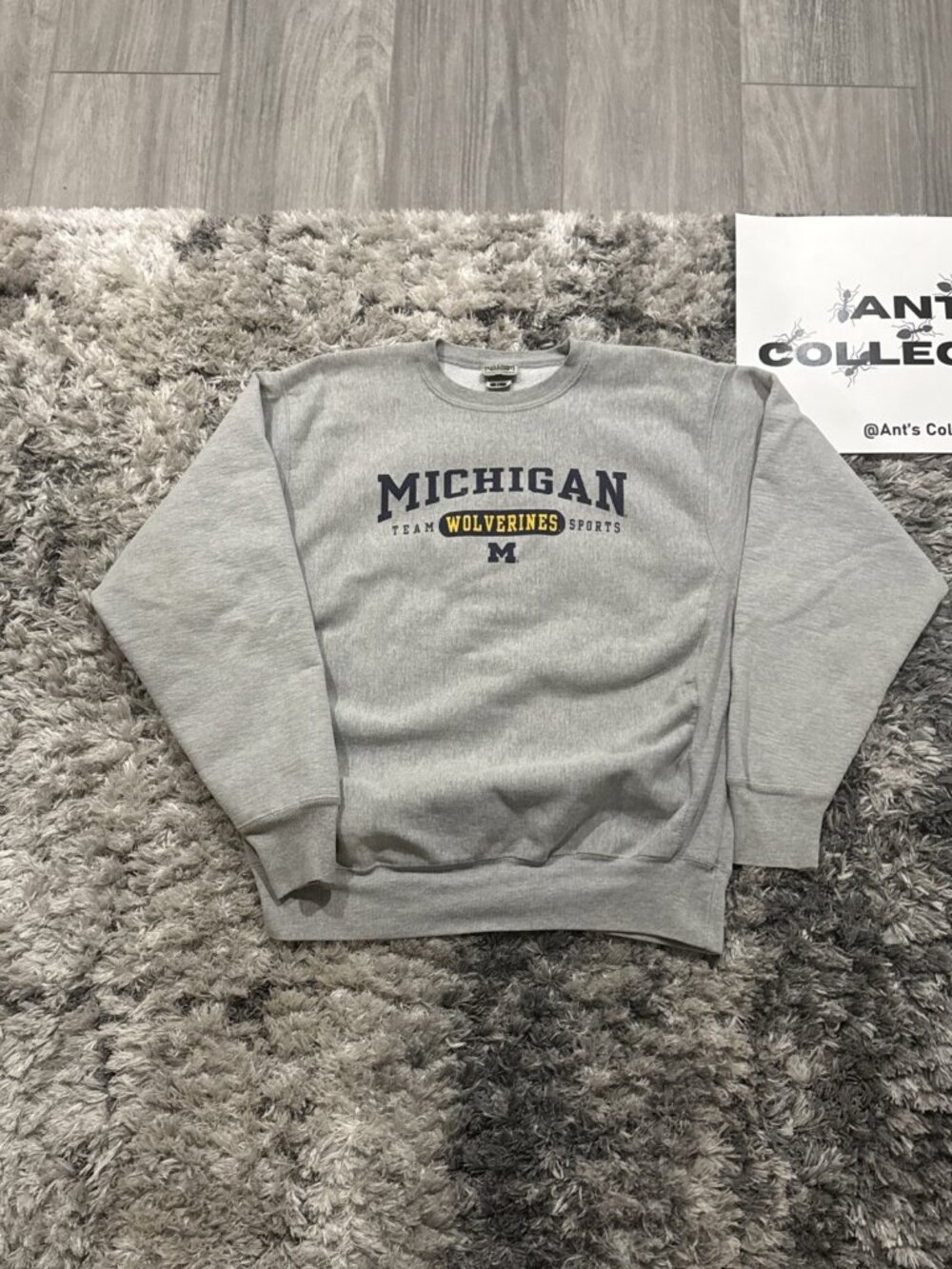 Vintage Gray 90 S Michigan Wolverines Steve Barry Long Sleeve